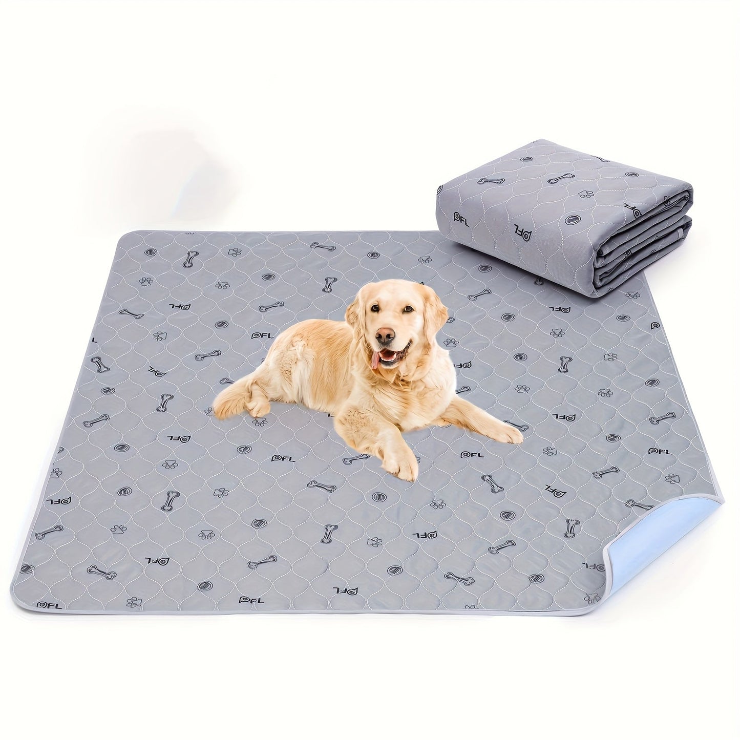 Washable Reusable Dog Pee Pads with Bone Print – Non-Slip Leakproof Absorbent Puppy Training Pads, Machine Washable Whelping Pads for Couch Crate Playpen Potty Training, Multiple Sizes