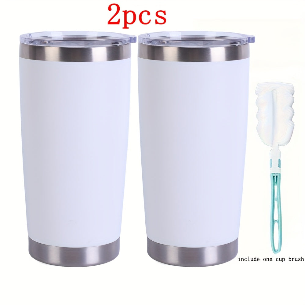 20oz Stainless Steel Insulated Tumbler 2-Pack – Double Wall Vacuum Travel Mug with Lid, BPA Free, Wholesale Blanks for Vinyl DIY, Wedding Favors, Bridesmaid Gifts, Graduation & Corporate Giveaways – Black, Pink, Blue, White