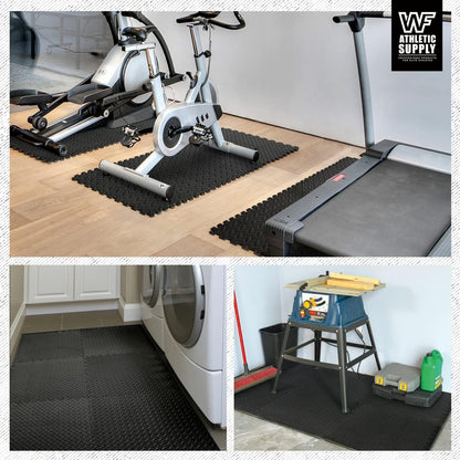 EVA Foam Floor Tiles 24 Pack 96 Sq Ft 1/2 Inch Thick 24x24 Inch Interlocking Foam Mat for Home Gym Yoga Playroom Workout Anti-Fatigue Cushion Indoor Flooring with Border Pieces