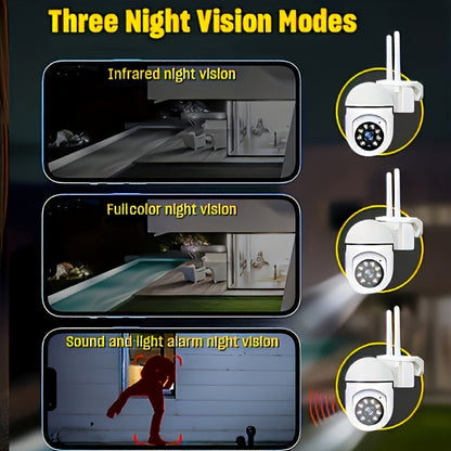 4-Pack 5G WiFi Security Camera 1080P – 360° PTZ Panorama Smart PIR Motion Detection Color Night Vision Two-Way Audio IP54 Weatherproof, Indoor Outdoor Home Surveillance with App Remote Viewing