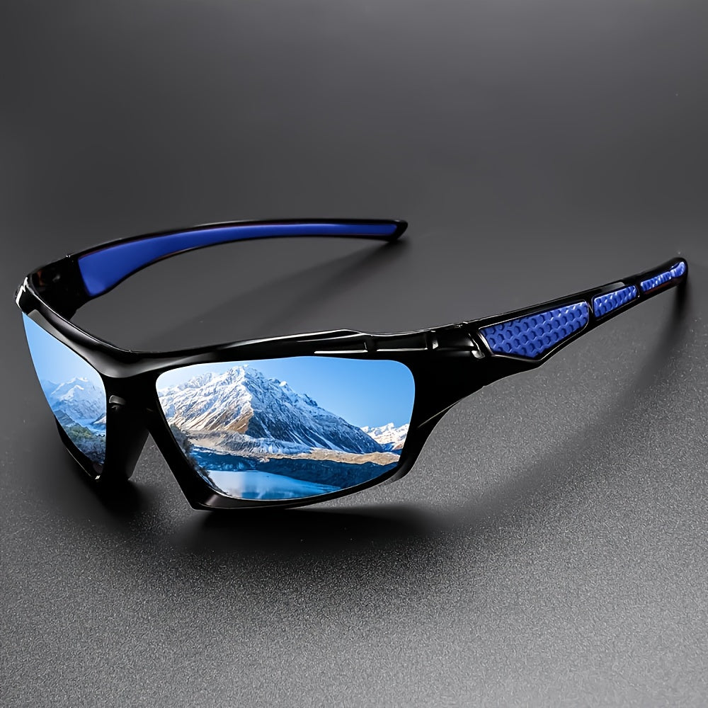 5pcs Polarized Wrap Around Sunglasses for Men – UV400 Rectangular Full Frame Protective Eyewear for Cycling, Driving, Fishing & Outdoor Sports, Bulk Value Pack