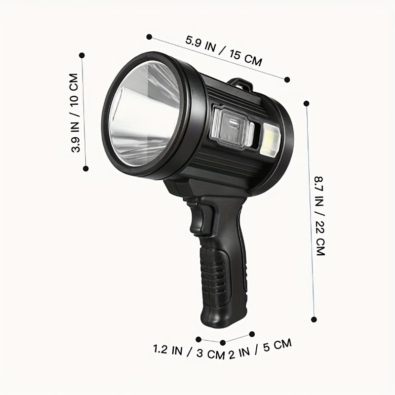 LED Rechargeable Flashlight 6 Modes 3 Color Filters USB & Solar Charging IPX4 Waterproof Tactical Flashlight for Camping Hiking Hunting Boating – Christmas & Holiday Gift