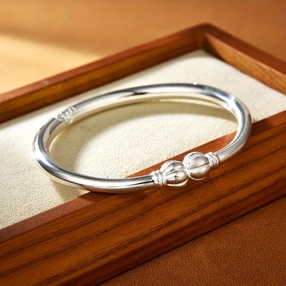 S999 Sterling Silver Tribal Style Bracelet for Women – Simple Elegant Bangle for Daily Wear, All Seasons, Mother’s Day, Birthday & Gift Giving