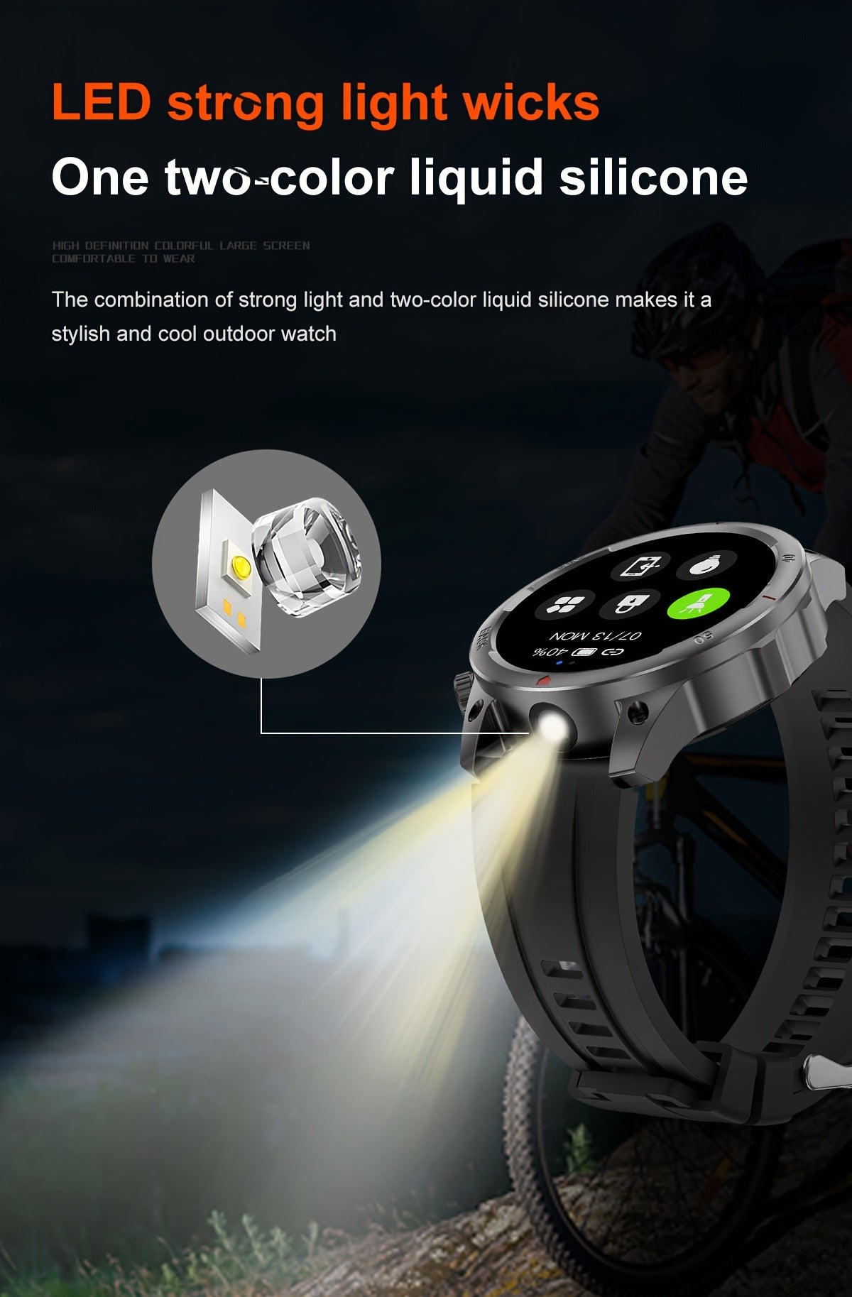 GPS Smartwatch for Men – 360×360 HD Screen, AI Voice, Wireless Calling, NFC, Compass, LED Lighting, Motion Trajectory, Outdoor Sport Fitness Tracker, Father's Day Gift