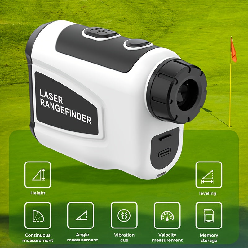 Golf Laser Rangefinder 1200 Yards – 6.5x Magnification Slope Compensation HD Flag Lock Anti-Vibration USB Rechargeable, High Precision Quick Positioning Golf Distance Meter, White Sleek Design