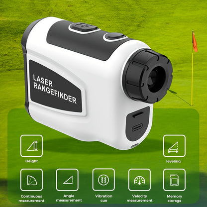 Golf Laser Rangefinder 1200 Yards – 6.5x Magnification Slope Compensation HD Flag Lock Anti-Vibration USB Rechargeable, High Precision Quick Positioning Golf Distance Meter, White Sleek Design