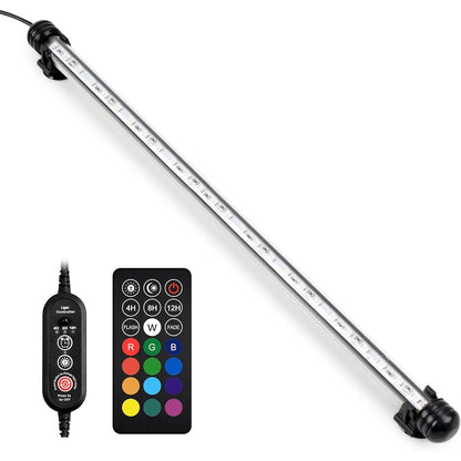 Submersible LED Aquarium Light Multicolor Underwater Fish Tank Light 7.5" to 35" - Multiple Sizes 9 to 66 LEDs for Freshwater Saltwater Aquarium Decoration