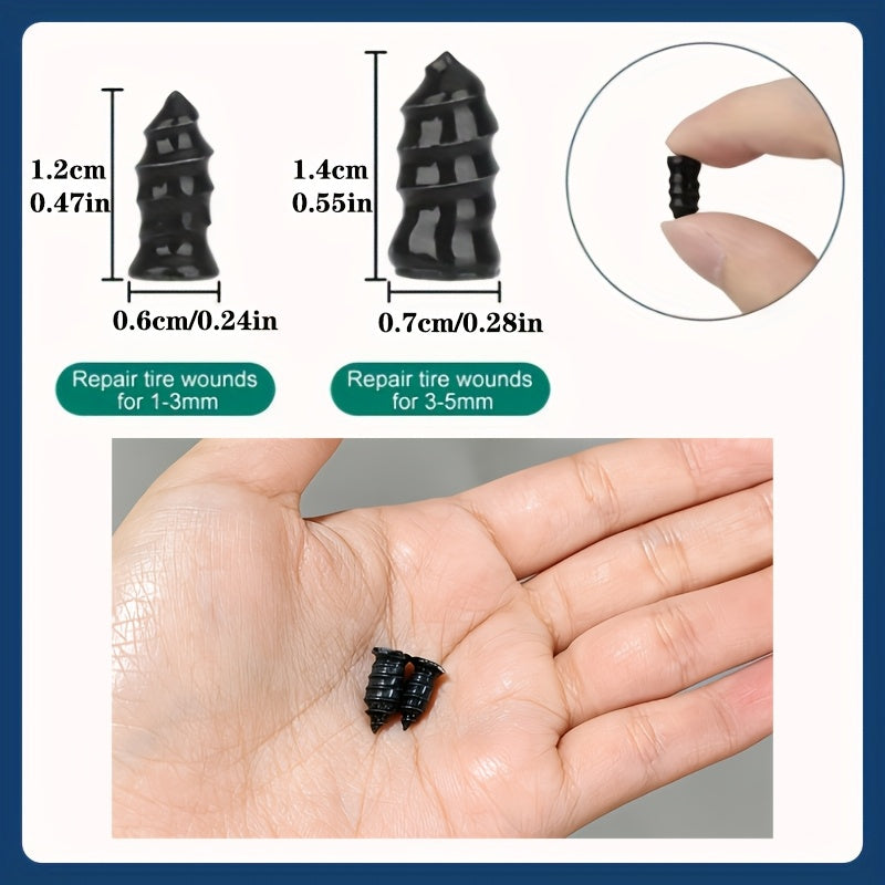 Mushroom Tire Repair Plugs 100-Pack Large & Small – Durable Rubber Tire Plug Kit for Cars, Motorcycles, Bicycles & Skateboards, Easy DIY Flat Tire Fix