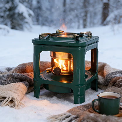 Portable Kerosene Camping Stove with Built-In Burner, Lightweight Paraffin Outdoor Heater & Cooker with Adjustable Flame Control for Camping, Picnics & Barbecues