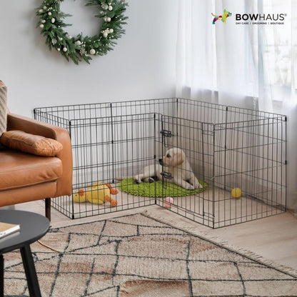 Foldable Dog Playpen 8 Panel – Heavy-Duty Metal Pet Kennel with Gate for Indoor & Outdoor Use, Portable Exercise Fence Cage for Small Dogs & Animals, Available in 24"/30"/36" Heights