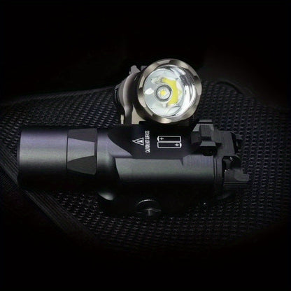 Tactical Flashlight 500 Lumens LED Rail Mount Light – X300U & X300 Weapon Light for Hunting, Scout & Outdoor Use, Fits 20mm Picatinny Rail, High Power White Light, BK & DE Finish