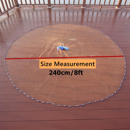 Cast Net for Fishing with Zinc Sinkers & Strong Nylon Mesh – Large Diameter Throw Net for Saltwater & Freshwater, 2.4M 3.6M 4.8M Options for Bass, Bait & Trap Fishing