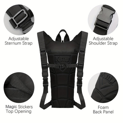Hydration Backpack with 3L Water Bladder – Nylon Hiking Pack with Included Water Bag for Camping, Trail Running & Outdoor Adventures, Available in Khaki, Green, Camo & Camo Gray