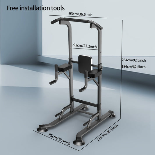 Freestanding Pull-Up Bar & Parallel Bar Station – Multifunctional Home Gym Equipment for Adults, Upper Body Strength Training, Dips Chin-Ups Push-Ups, Heavy Duty Single Parallel Bar Frame