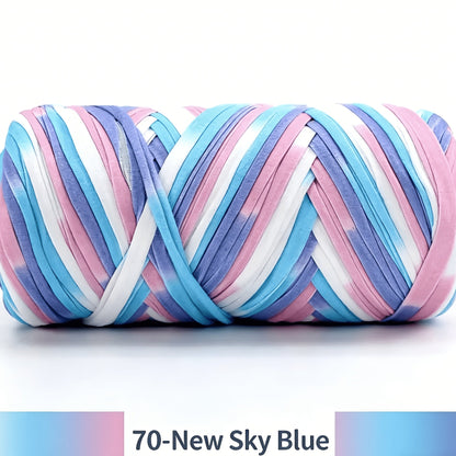 T-Shirt Fabric Yarn 400g (2 x 200g) Chunky Cotton Blend in 49 Colors – Soft Thick Yarn for Crochet Baskets, Bags, Rugs, Macrame & Knitting Projects – Beginner-Friendly Craft Yarn