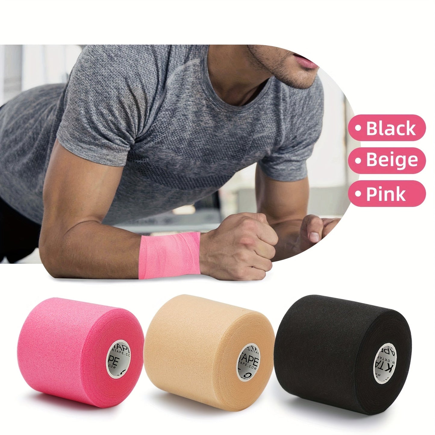 Pre Wrap Tape 4-Rolls Athletic Foam Underwrap for Sports - Protect Ankles Wrists Hands Knees, 2.75 Inch x 30 Yards Each Roll, OK TAPE Sports Underwrap