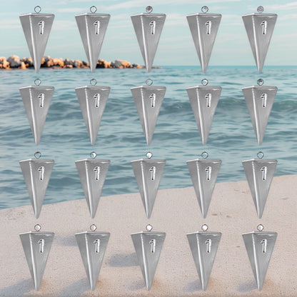 Pyramid Fishing Sinkers – Saltwater & Freshwater Surf Fishing Weights, Strong Hold in Current, Sizes 1oz to 10oz, Multi-Pack Tackle for Pompano, Bass, Drum & More