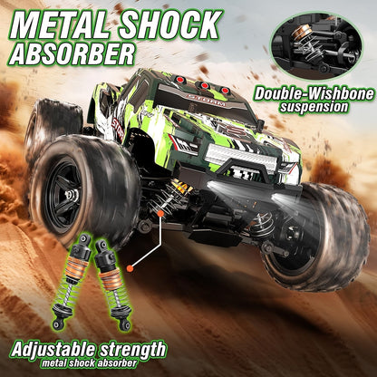 RC Off-Road Toy Car 2.4GHz – Durable Alloy Body All-Terrain Remote Control Car for Kids 3+, 4WD Fun Off-Road Model Truck, Best Birthday Easter Gift for Boys
