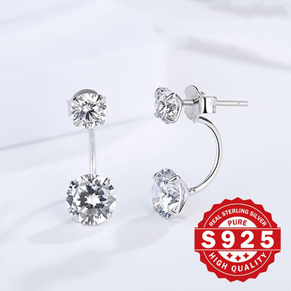 S925 Sterling Silver Earrings for Women – Hypoallergenic Delicate Elegant Studs, Classic Luxury Jewelry for Daily Wear Party Music Festival, Perfect Christmas Birthday Gift