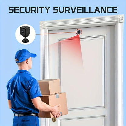 2K Mini Wireless Security Camera – WiFi Indoor Surveillance Camera with Night Vision, Magnetic Mount, Continuous Recording, Baby & Pet Monitor, USB/Battery Powered, SD Card & Cloud Storage