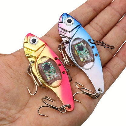 Electronic Fish Shaped Fishing Lure with LED Light, Sound & Vibration – Aluminum Alloy Bait Attracts Fish from 500 Meters, Outdoor Fishing Equipment for Bass, Saltwater & Freshwater – 1/2/3/4 Pack
