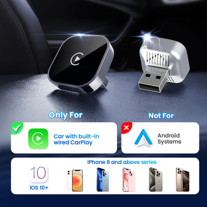 Wireless CarPlay Adapter 2026 Upgraded Mini Dongle – 2-in-1 iPhone & Android Auto, Convert Wired to Wireless, USB-A & USB-C, Dual-Band Low Latency, Auto Connect, FCC Certified