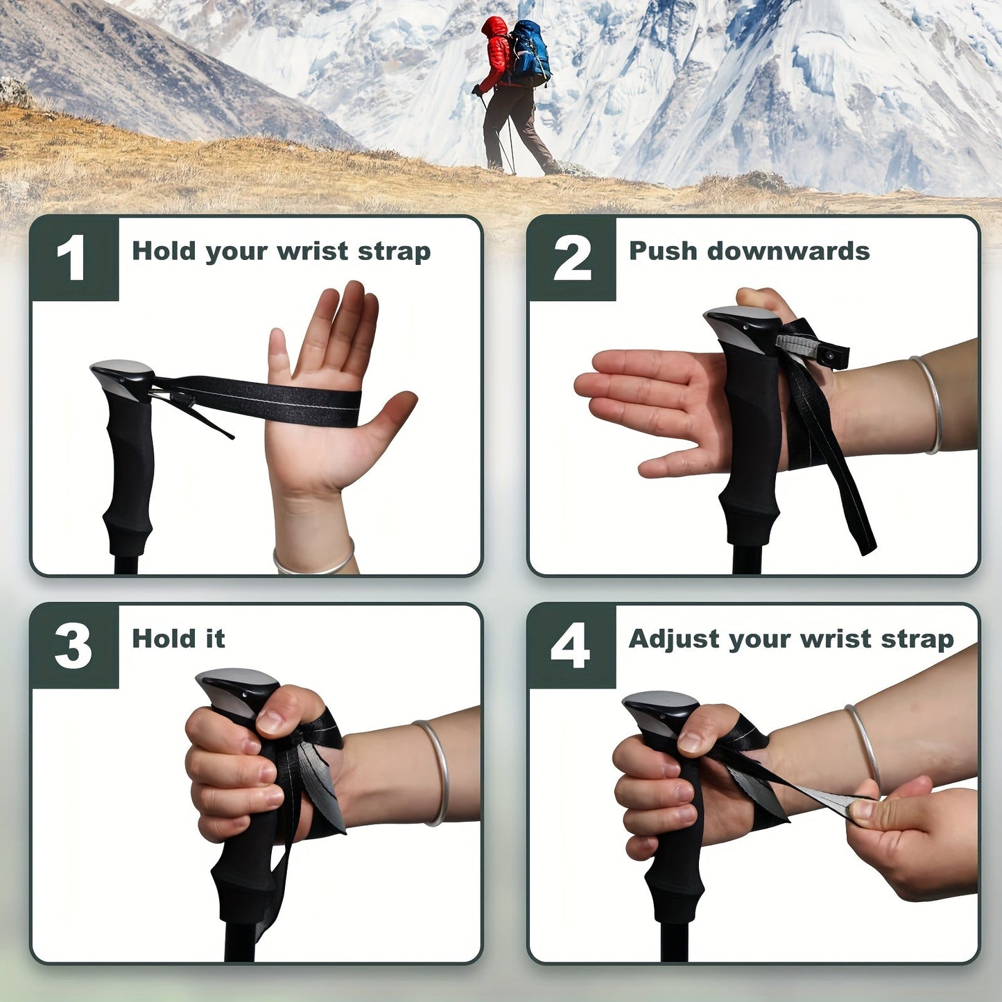 Trekking Poles 2 Pack Lightweight Aluminum Alloy Foldable Hiking Sticks – Quick-Lock Adjustable, Ergonomic Non-Slip Grip & Carry Bag for Men Women Camping Travel