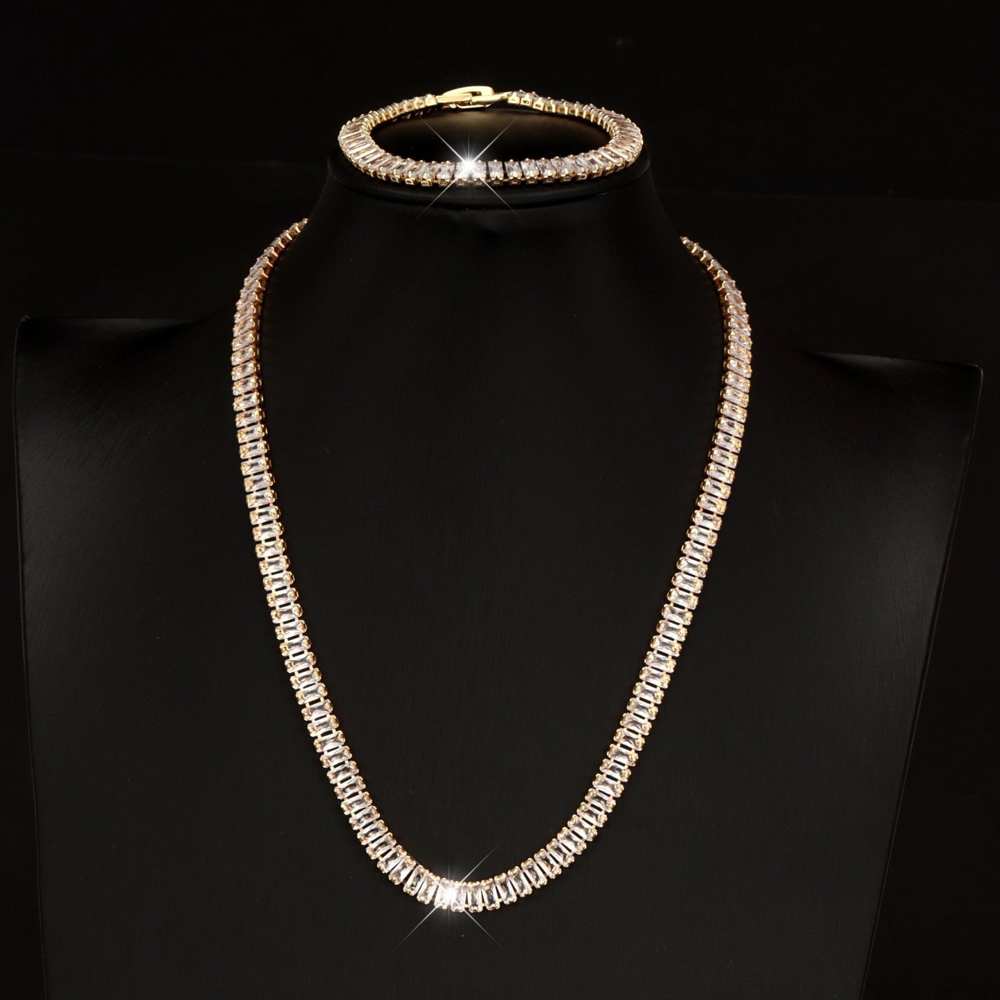 S925 Silver Tennis Bracelet and Necklace Set with Natural Stones - Elegant Stackable Jewelry for Women Daily Wear Vacation Gift Multicolor White Dainty Layering