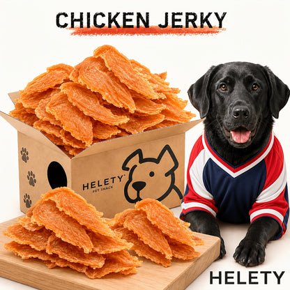 Chicken Jerky Dog Treats - Real Dried Chicken for Dogs, High Protein & Easy to Digest, Healthy Long-Lasting Training Reward Snack for Small, Medium & Large Breed Puppies and Adult Dogs