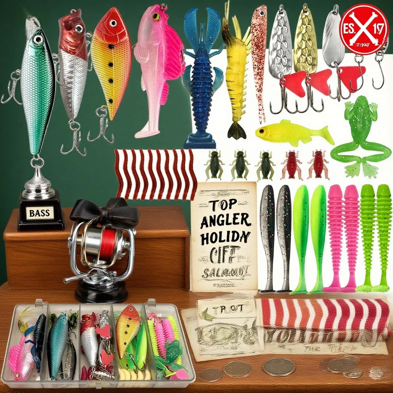 133 Piece Fishing Tackle Kit with Spinner Baits, Wobblers, Lead Jigs, Sinkers, Hooks & Tackle Box – Complete Freshwater Beginner Fishing Set for Bass, Trout & Panfish