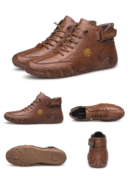 Men's High-Top Sneakers Breathable Lace-Up Casual Shoes Soft Rubber Sole Non-Slip Outdoor Walking Shoes for Men US 7-12 Multiple Colors