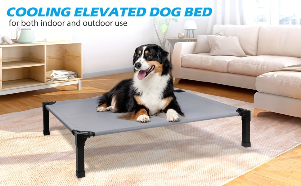 Cooling Elevated Dog Bed Raised Cot with Breathable Mesh & Metal Frame – Washable Portable No-Slip Dog Cot for Indoor & Outdoor Use, Available in 4 Sizes & 7 Colors for All Breeds