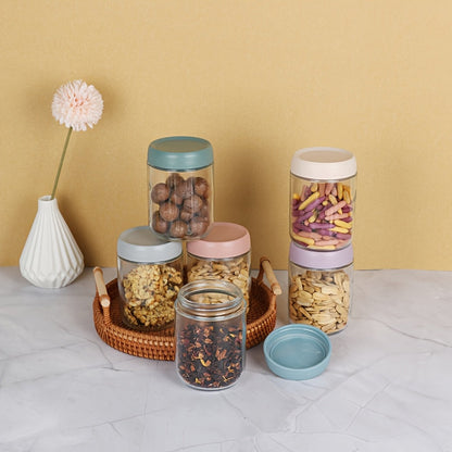 6-Pack 16oz Glass Mason Jars with Airtight Lids – Wide Mouth Overnight Oats Containers, Meal Prep Food Storage Jars for Yogurt, Salad, Snacks, Spice, Sugar – BPA-Free Kitchen Organizer Set