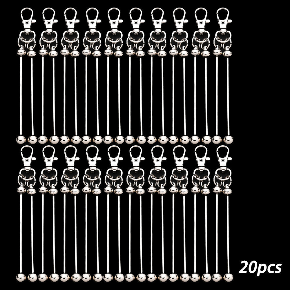 20pcs Beadable Keychain Making Kit for Women – DIY Double Blank Bar Key Rings with Lobster Clasp for Bag Pendant, Wedding, Party, Graduation, Back to School & Holiday Gift Craft Set