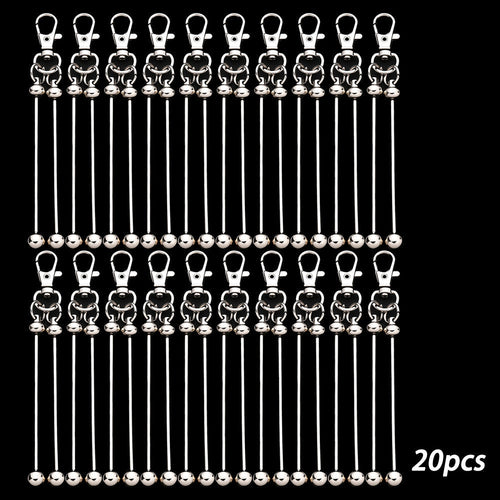 20pcs Beadable Keychain Making Kit for Women – DIY Double Blank Bar Key Rings with Lobster Clasp for Bag Pendant, Wedding, Party, Graduation, Back to School & Holiday Gift Craft Set
