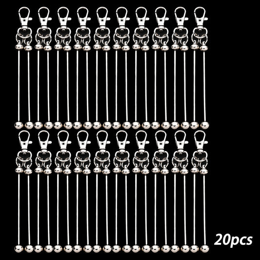 20pcs Beadable Keychain Making Kit for Women – DIY Double Blank Bar Key Rings with Lobster Clasp for Bag Pendant, Wedding, Party, Graduation, Back to School & Holiday Gift Craft Set