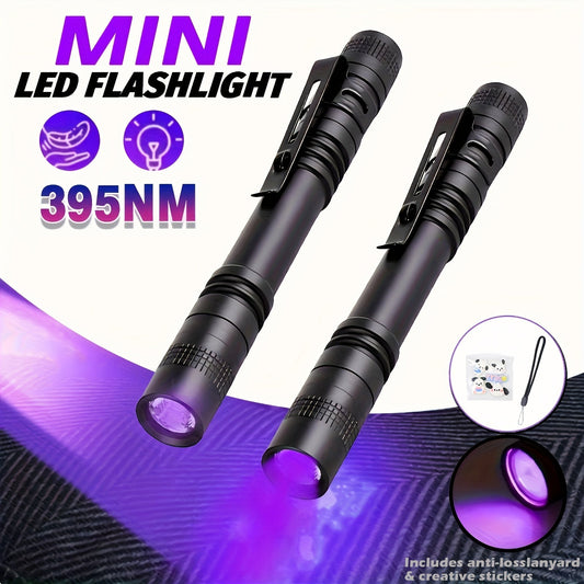 UV Black Light Flashlight 2-12 Pack Mini Blacklight Pen - Pet Urine Detector, Resin Curing, Scorpion Detection, Glow Party LED UV Lamp Set
