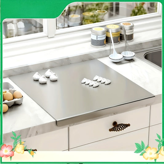 304 Stainless Steel Cutting Board – Rust-Proof Butcher Block Kitchen Prep Board, Easy to Clean, Available in 3 Sizes (15.75”×11.81”, 19.69”×15.75”, 23.62”×15.75”)