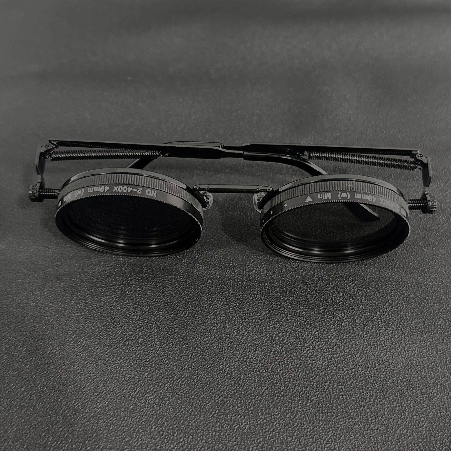 Men's Vintage Steampunk Spin Fashion Glasses – Adjustable Brightness, Alloy Frame, Black & Grey Gradient Interchangeable Lenses, Bohemian Party & Casual Eyewear Accessory