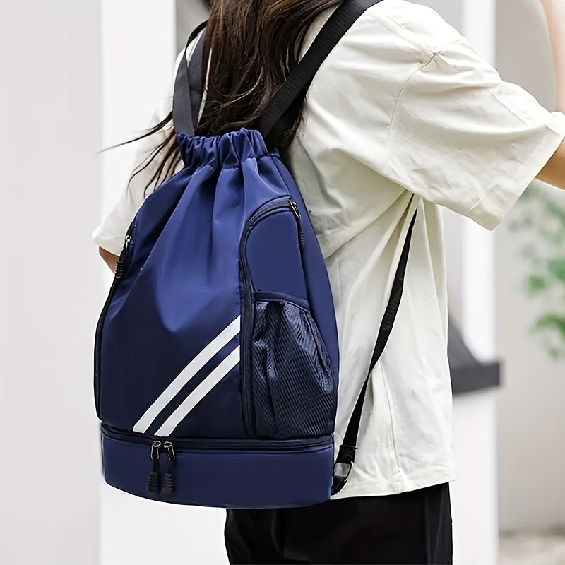 Lightweight Sports Drawstring Backpack for Men & Women | Gym Bag for Basketball Yoga Fitness | Spacious Polyester Shoulder Bag with Drawstring Closure & Inner Pouch | 6 Colors