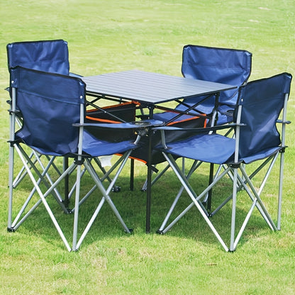 Foldable Camping Chairs 2 Pack – Steel Frame Oxford Cloth Cup Holders Portable Storage Bags for Outdoor BBQ Courtyard Beach Picnic Holiday Gift