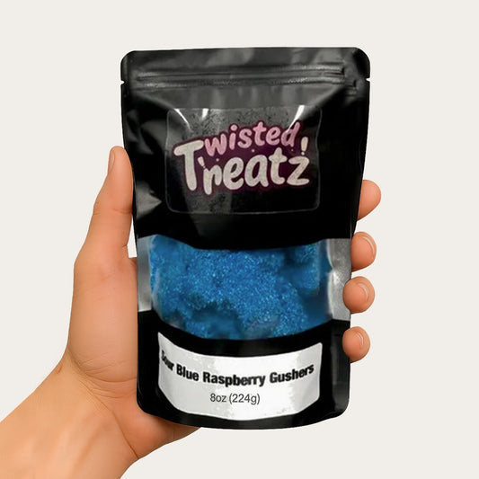 Sour Blue Raspberry Gushers Candy – Viral Sour Gummy Snacks with Juicy Liquid Center, Bold Tangy Flavor for Lunchboxes, Parties, Road Trips & Sour Candy Lovers