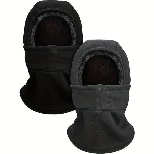 Balaclava Ski Mask 2 Pack Windproof Fleece Hood – Full Face Neck Cover for Men & Women, Cold Weather Cycling Skiing Snowboarding Riding Outdoor Sports Warm Skull Cap Headscarf, Unisex Winter Hat