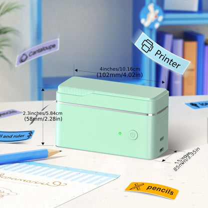 P31S Mini Label Maker Machine with Tape – Bluetooth Thermal Printer Inkless, App Templates, Barcode QR Code, Home Office School Organization (White/Pink/Green)