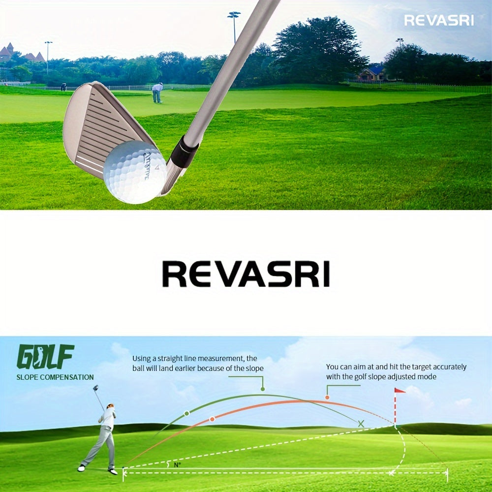 REVASRI Golf Rangefinder 650 Yards – Laser Range Finder with Golf Mode Slope Compensation Speed Height Horizontal Vertical Distance Two-Point Measurement for Golf Hunting Archery Outdoor