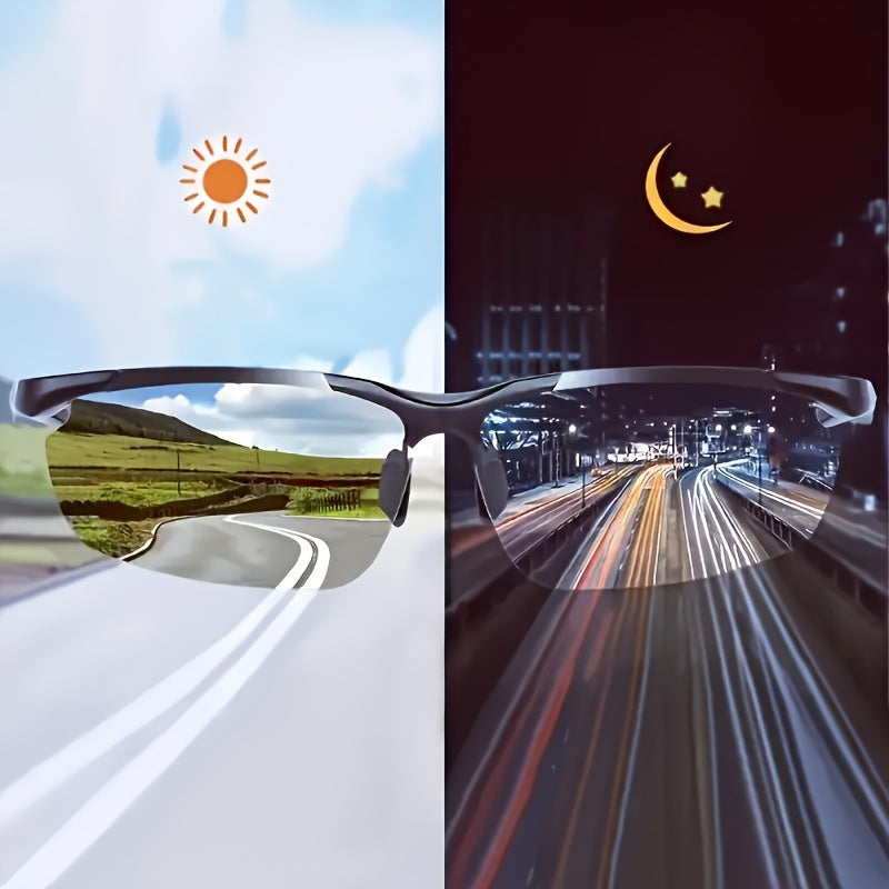 2-Pack Aurora Night Vision Driving Glasses – Anti-Glare Half-Frame, Lightweight TAC Lenses, Unisex for Men & Women, Safe Night Driving & Daily Wear Eyewear, Sleek Yellow Lens Glasses