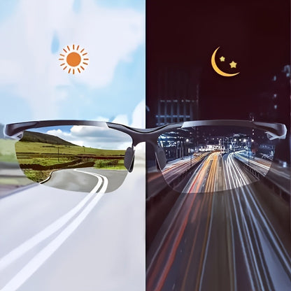 2-Pack Aurora Night Vision Driving Glasses – Anti-Glare Half-Frame, Lightweight TAC Lenses, Unisex for Men & Women, Safe Night Driving & Daily Wear Eyewear, Sleek Yellow Lens Glasses