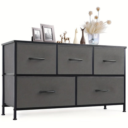 Drawer Cabinet with Metal Frame & Hardwood Top – Home Office Storage Organizer, 2 to 10 Drawers, Assembly Required – White, Grey, Black, Rustic Brown – Bedroom, Living Room & Office Filing Cabinet