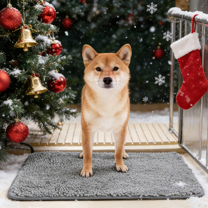 Dog Door Mat for Muddy Paws 2-Pack – Absorbent Non-Slip Washable Microfiber Mud Mat, Quick Dry Entry Indoor Floor Mat for Dogs, Machine Washable, Available in 24x17 & 32x20 inch, 3 Colors