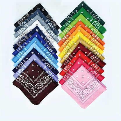 22-Pack Bandanas Bulk Set for Men & Women – Multi-Purpose Headband, Scarf & Handkerchief, Mixed Colors, Smooth Woven Fabric, Perfect for Outdoor, Party, Sports & Everyday Use